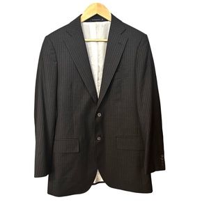 Men's Black Pinstripe Blazer
